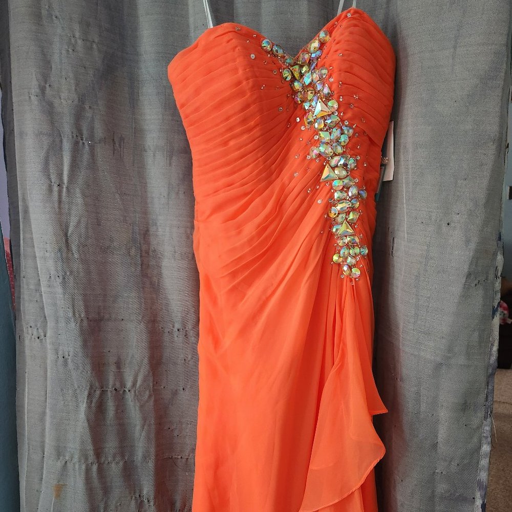 NWT Orange Prom Dress